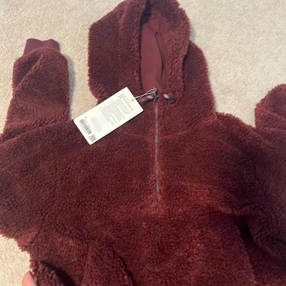 Textured fleece 1/2 zip - red merlo